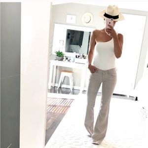 French connection low rise linen flare pants